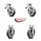 Service Caster 8 Inch Thermoplastic Rubber Caster Set with Roller Bearings 2 Brakes 2 Rigid SCC SCC-TTL30S820-TPRRD-2-R-2 - alternate 5